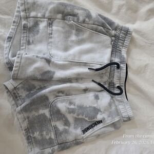 Abercrombie Kids Gray and White Tie-Dye Shorts
